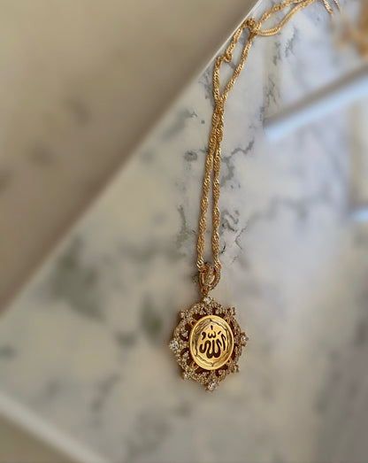 Frizzante Jewels Rose Gold Allah Necklace